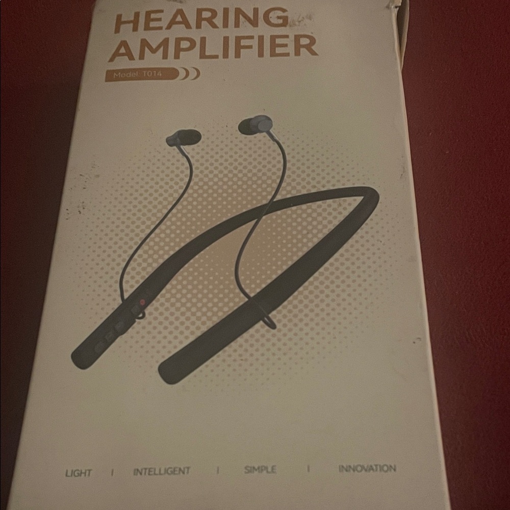Hearing Amplifier Neckband Model T014 Black Rechargable Battery